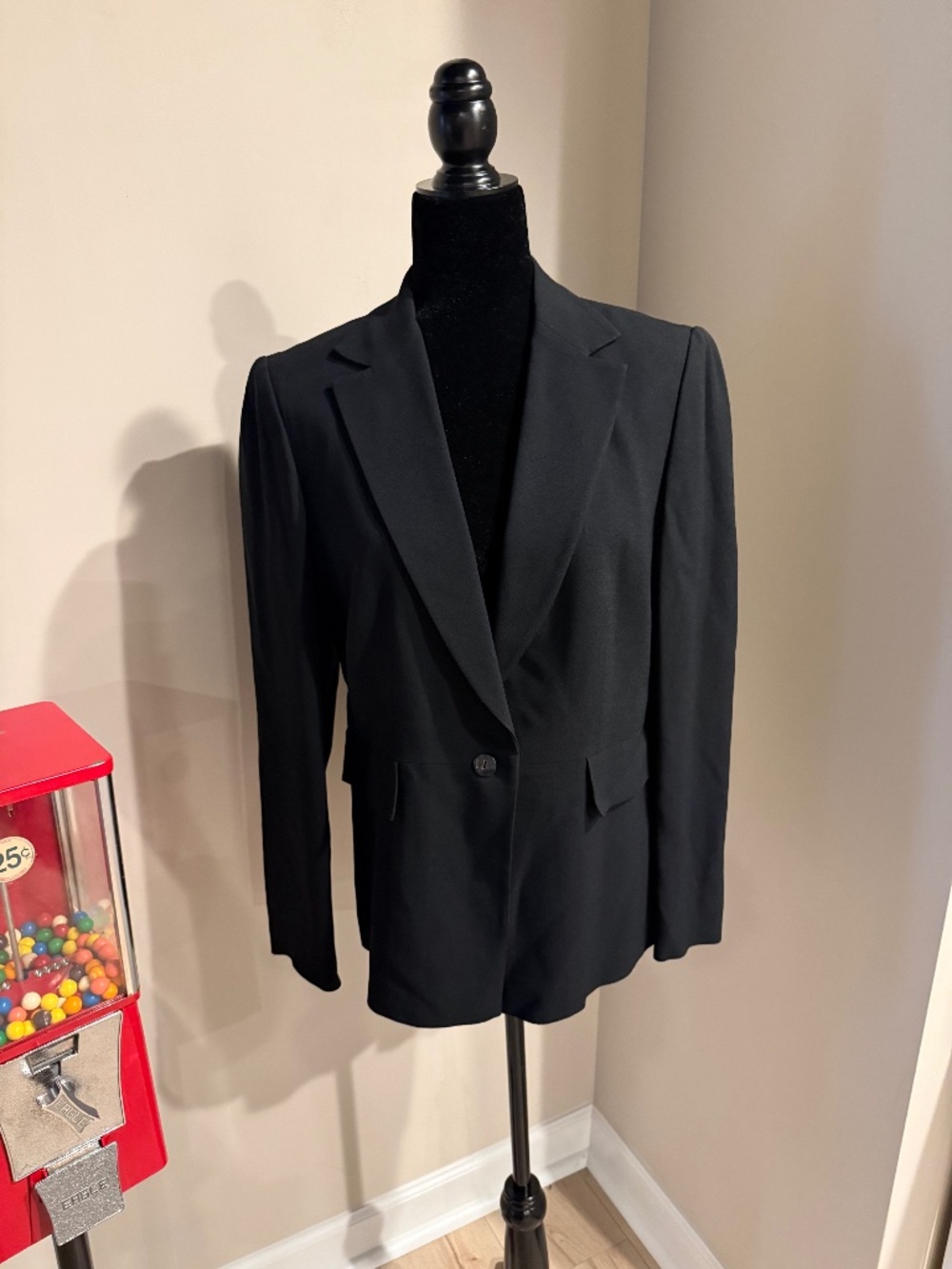 Talbots Women’s Black Blazer Size 8 Tailored One Button Career Suit Jacket